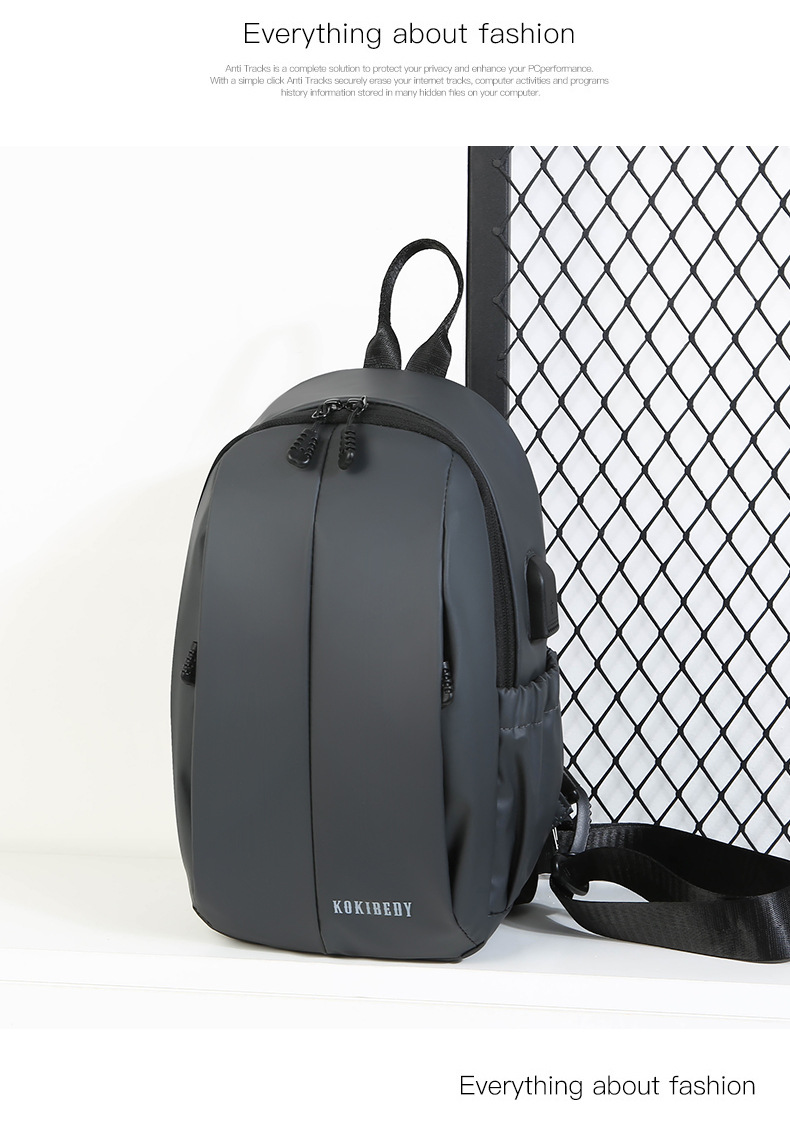 Men's crossbody bag, large-capacity chest bag, single-shoulder backpack, multi-functional men's bag, water-resistant chest bag, small bag, cross-border undefined