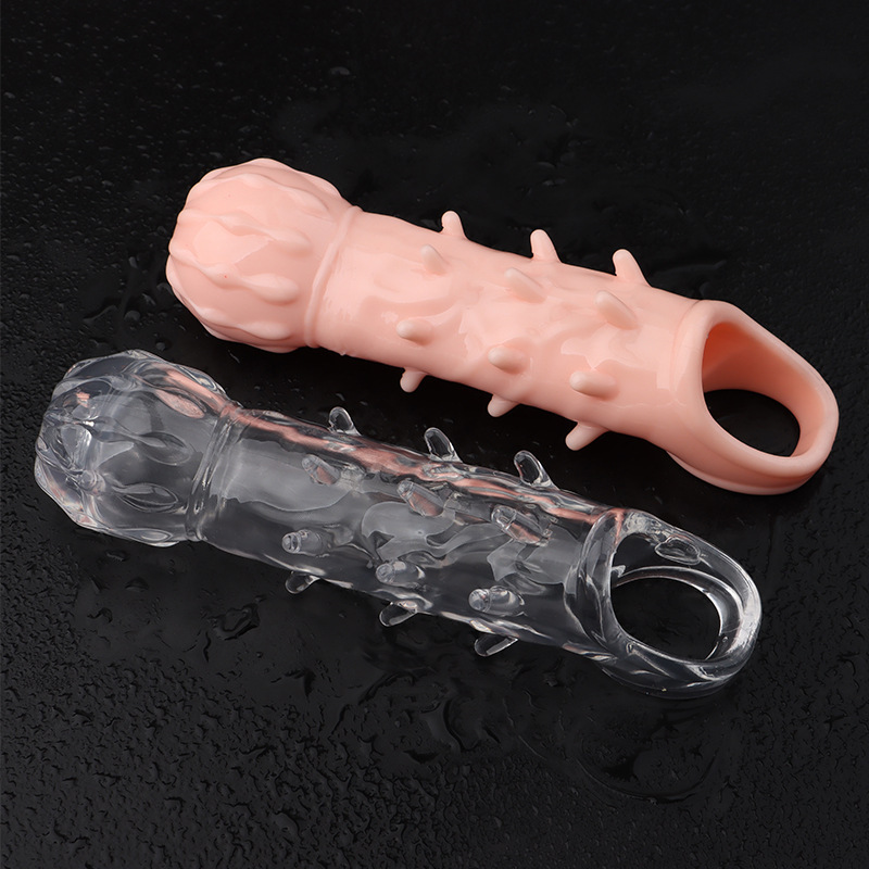 Triple-Set Textured Sleeve Kit with Crystal Spikes, TPE, Manual Control — detail image 4