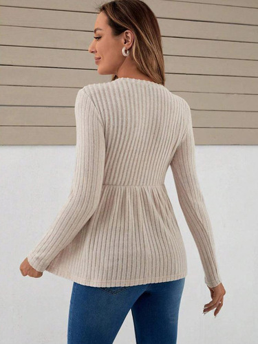 AliExpress shien shirt cross-border foreign trade Amazon Europe and America long-sleeved pregnant women's shirt pure color pullover pregnant women's T-shirt