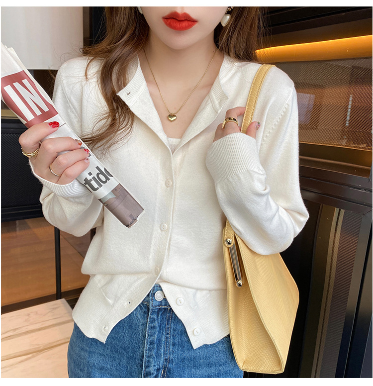 商品详情图_针织开衫外套女早秋上衣2022年新款春秋长袖黑色