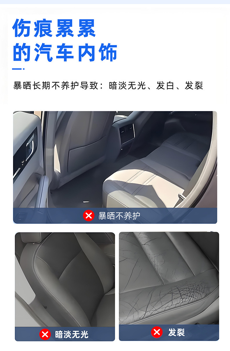 Senkler Car Dashboard Wax Plastic Parts Refurbishment Coating Polishing Care Dashboard Interior Maintenance Agent Anti-Aging