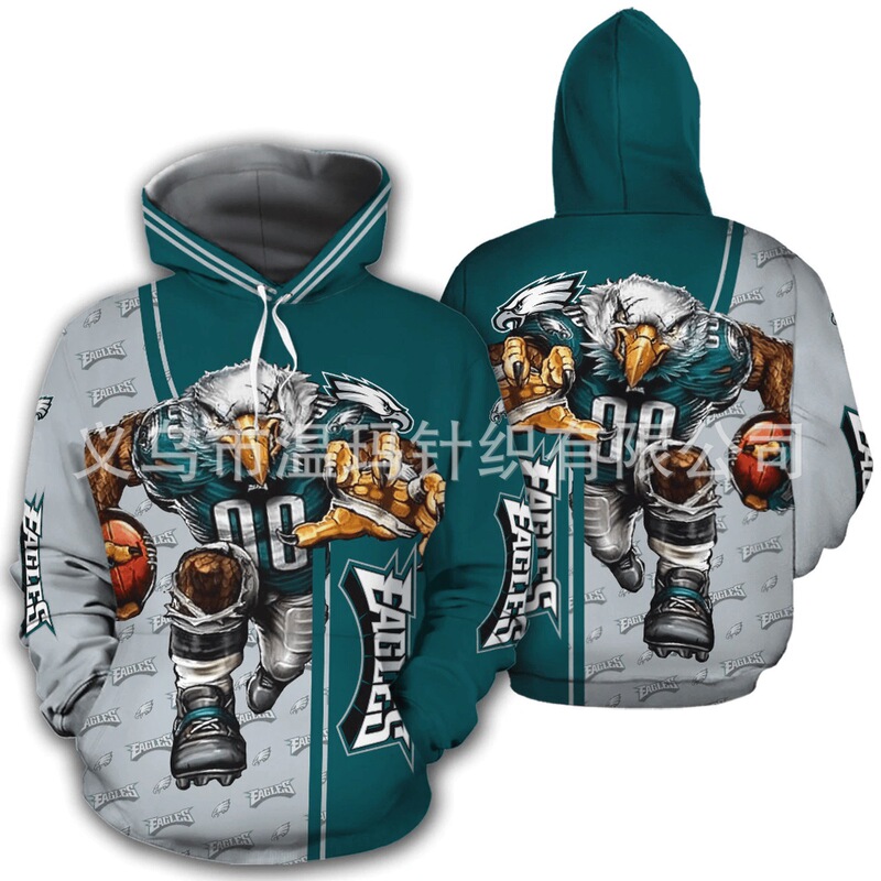 Cross-border European and American Large Size Halloween Series Monster Theme Team Fans T-shirt Digital Printed Pullover Hoodie