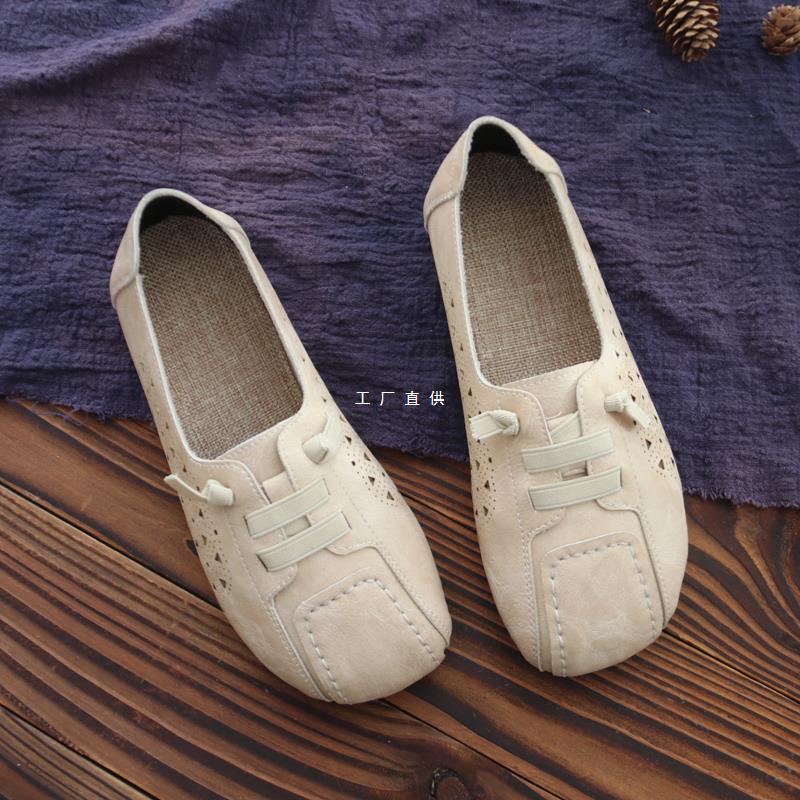 Hollow Shoes Women's Spring and Summer Women's Shoes Mori Women's Artistic Fit Shoes Round Toe All-match Casual Vintage Milk Shoes Women