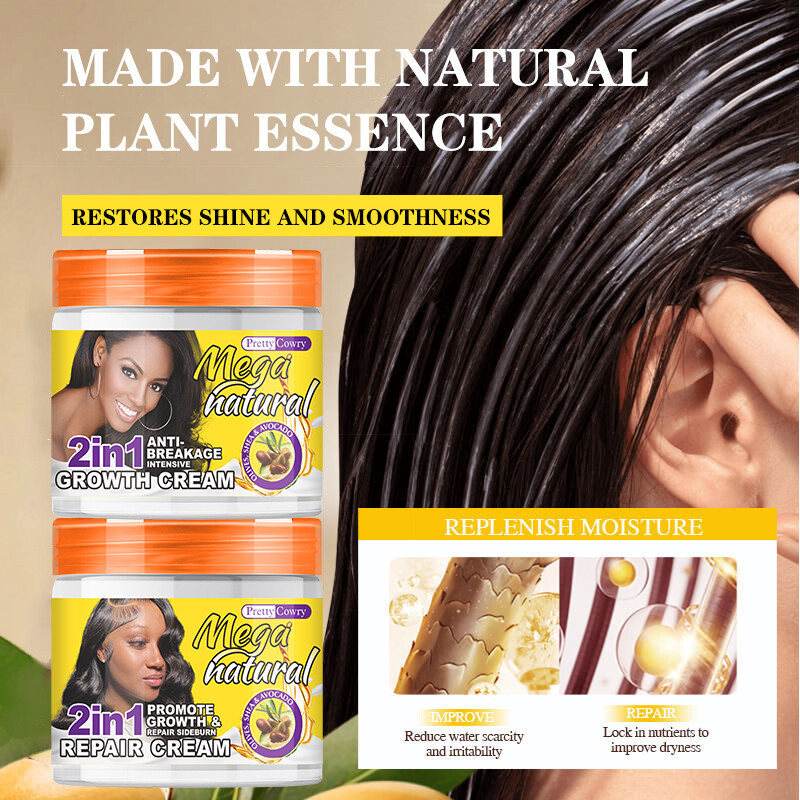 Transfronterizo exclusivo para el cabello anti-rotura de karité, set de cuidado del cabello suave, cuero cabelludo 2 en 1 champú al por mayor