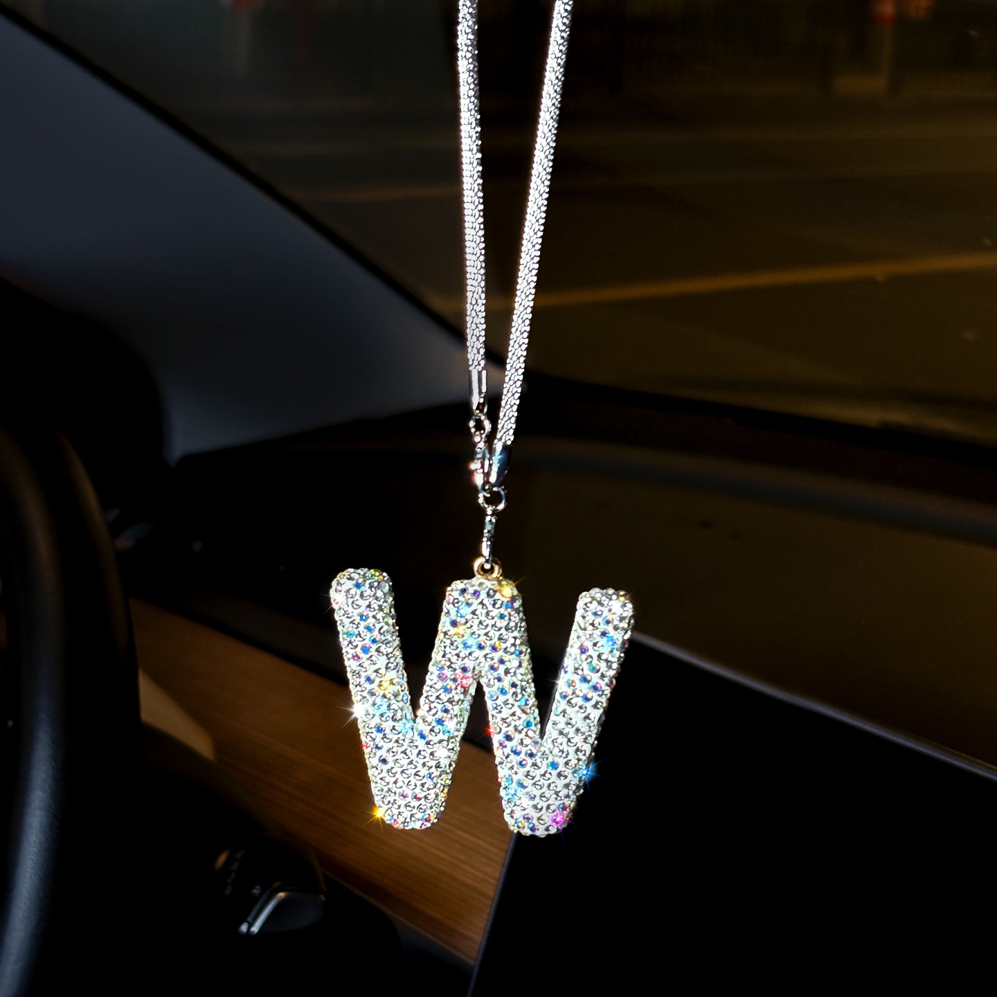펜던트-다이아몬드 문자 [W]