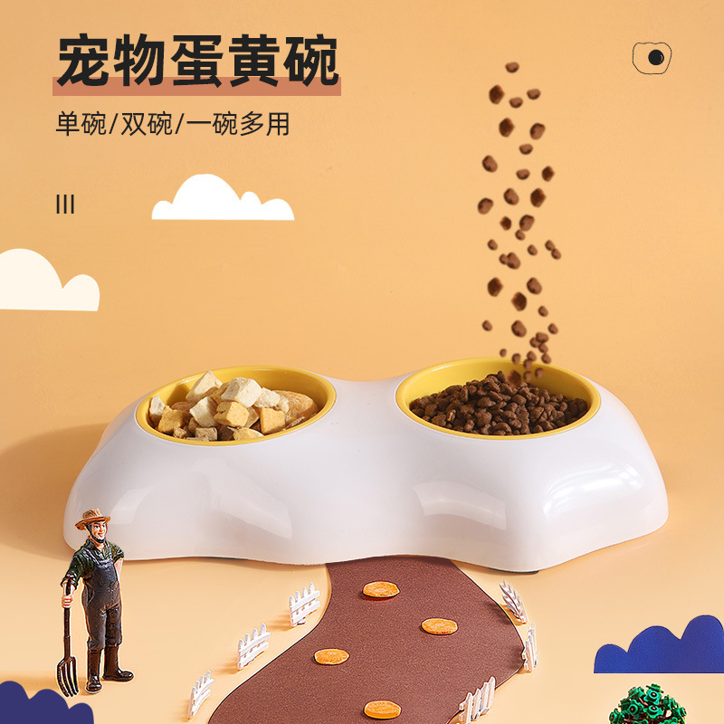 Logo personalizado Pituo original pet yolk doble tazón un solo tazón anti-volquear tazón gato tazón perro tazón de alimentación tazón mascota