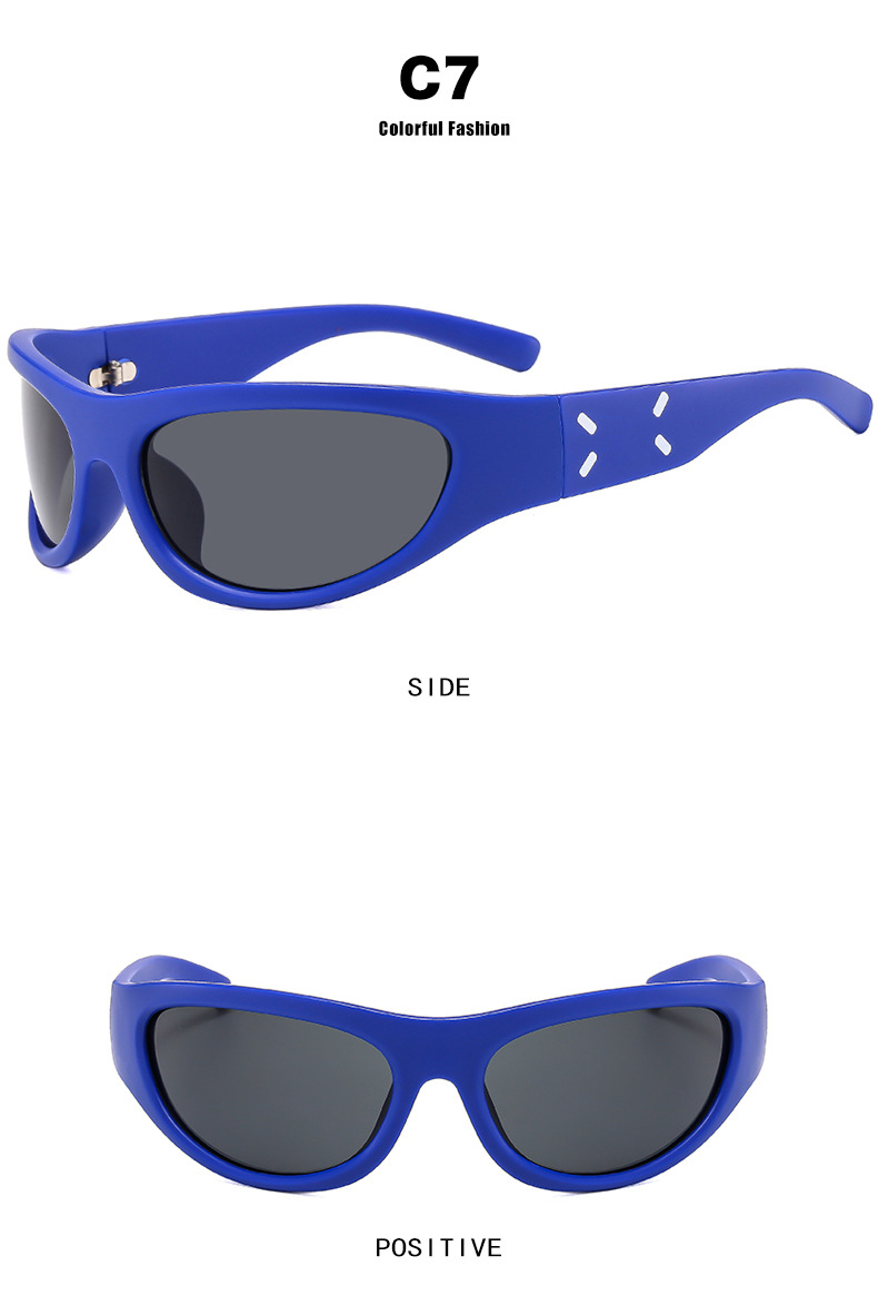 Exaggerated Punk Streetwear Geometric Ac Special-shaped Mirror Full Frame Sports Sunglasses display picture 5