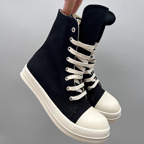 Casual Ankle Boots Women's Canvas Milk Sole 25 New High Top Canvas Shoes Women's Sneakers Couple Ankle Boots Women's Ro Shoes