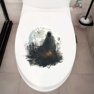 Cross Border Toilet Sticker Bat Night Ghost Bathroom Wall Sticker Bathroom Halloween Toilet Cover Decorative Sticker