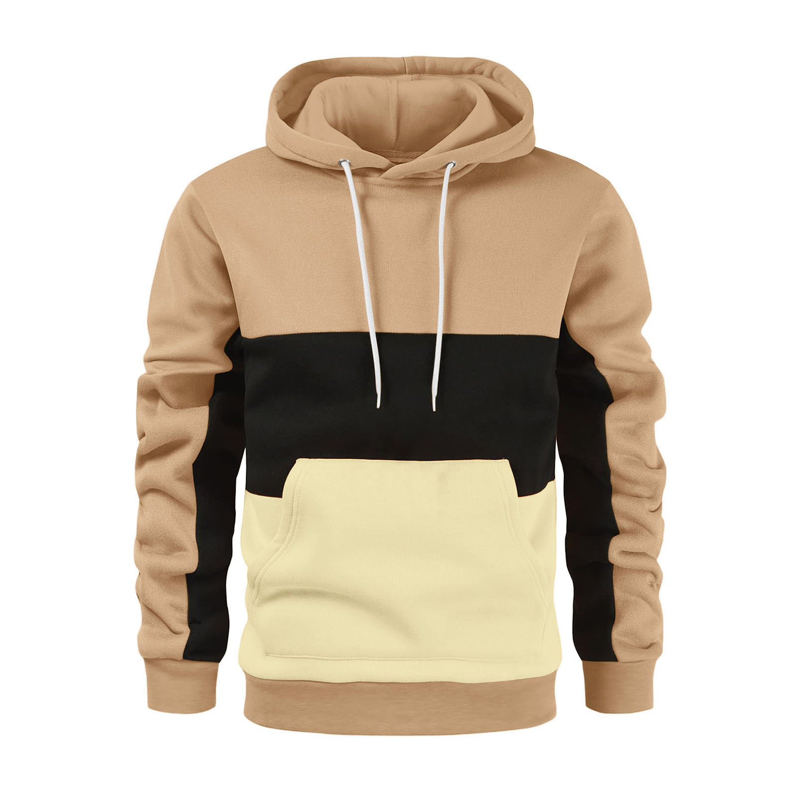 Sweat à capuche homme patchwork mode pour automne et hiver_voghion.com