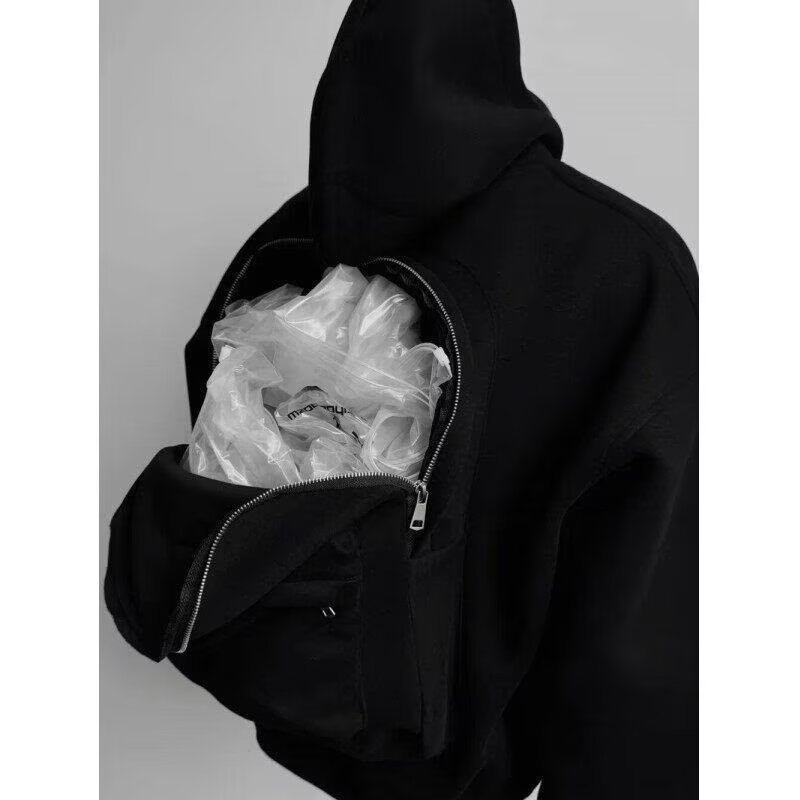 Men's Clothing Design Sense With Schoolbag Hooded Heavy Sweater Foreign Trade New Loose Large Size 200 Catties Student Niche Jacket Trend_voghion.com