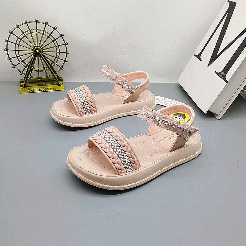 Sandalias de princesa talla 27-38, estilo retro para niñas de 8 a 13 años, zapatos de princesa antideslizantes para niños, zapatos de playa.