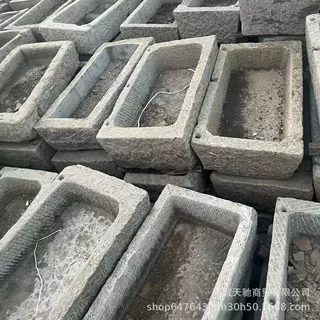 乡村旧石槽各规格老青石槽价格喂猪槽批发报价各种老石器装饰摆件