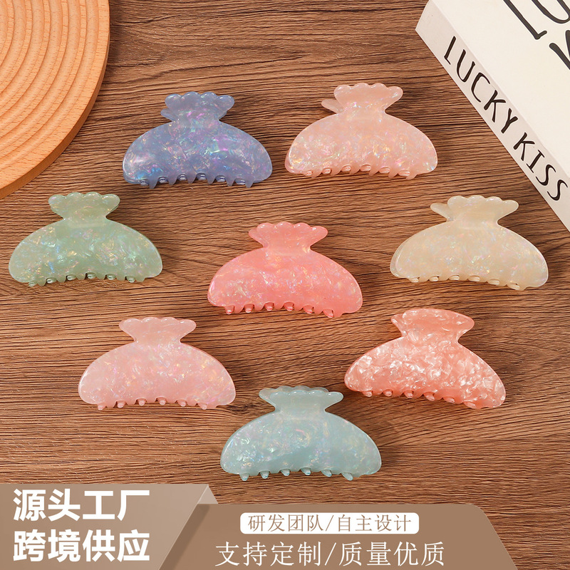 戈蕾思饰品韩系甜美花瓣顶糖果色系列抓夹时尚百搭发夹鲨鱼夹发饰|undefined