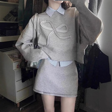 学院风穿搭一整套装连衣裙子春款2025年秋季新款女装感卫衣短裙子