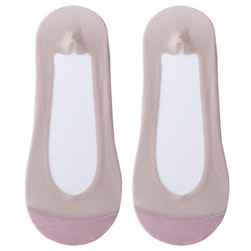 Calcetines de barco Calcetines antideslizantes para mujer Calcetines invisibles de boca baja transpirable de malla fina de primavera y verano Calcetines Zhuji al por mayor