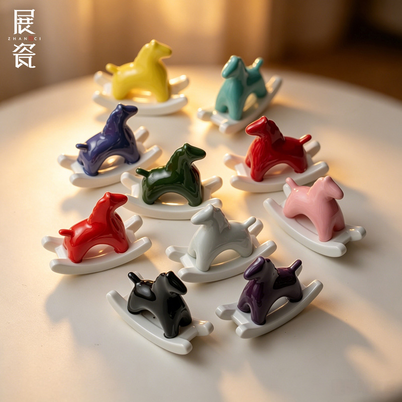 Simple and Creative Ceramic Rocking Horse Small Tea Pet Tea Table Ornament Crafts Table Bedroom Tv Cabinet Soft Decoration Simple and Creative Ceramic Rocking Horse Small Tea Pet Tea Table Ornament Crafts Table Bedroom Tv Cabinet Soft Decoration