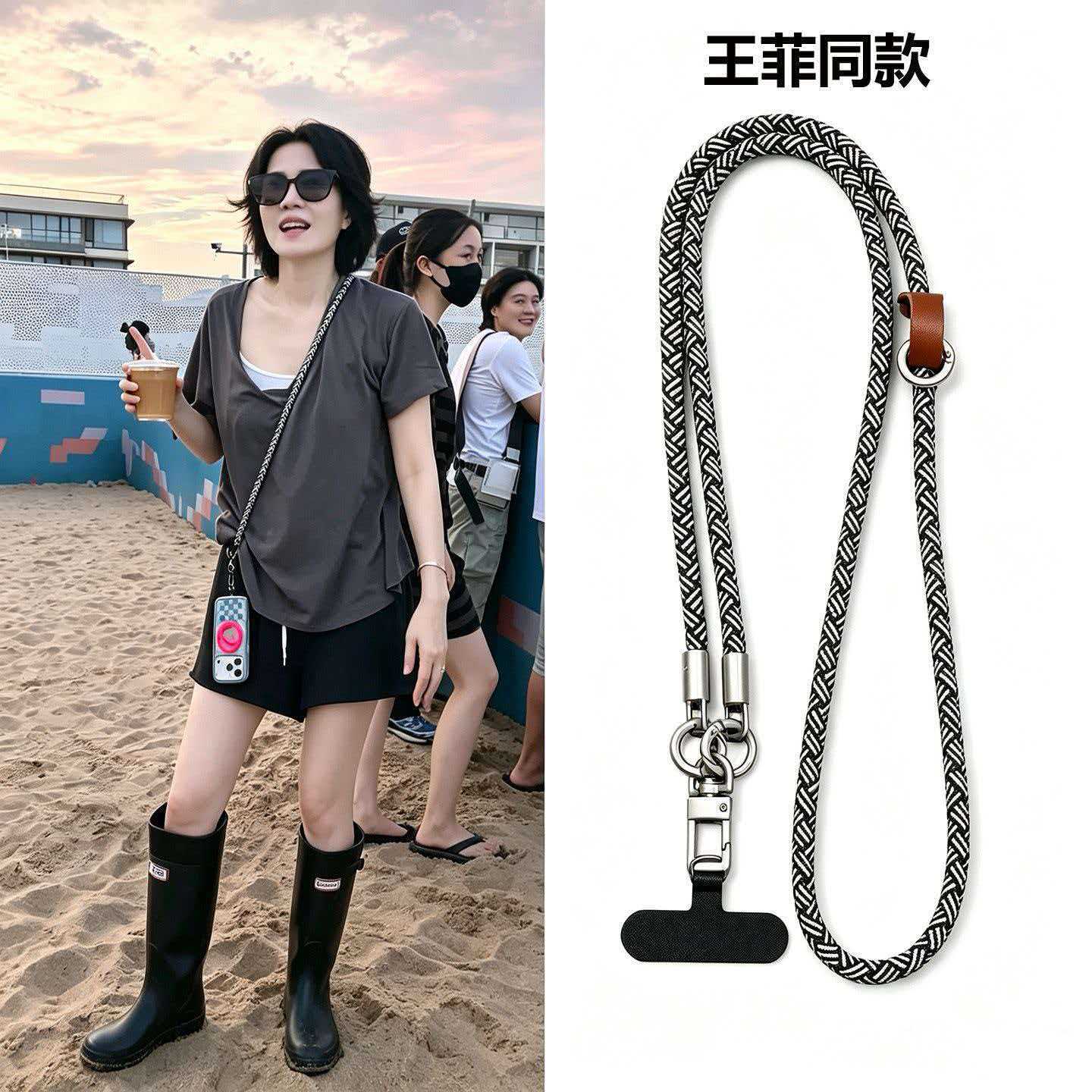 手机挂绳长款挂脖斜挎手机绳可背户外防摔防丢韩系手机链绳