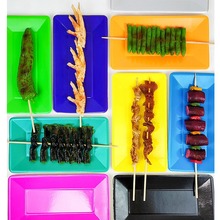 亚马逊新款烫金长方形纸盘一次性纸碟子生日蛋糕碟野餐烧烤露营用