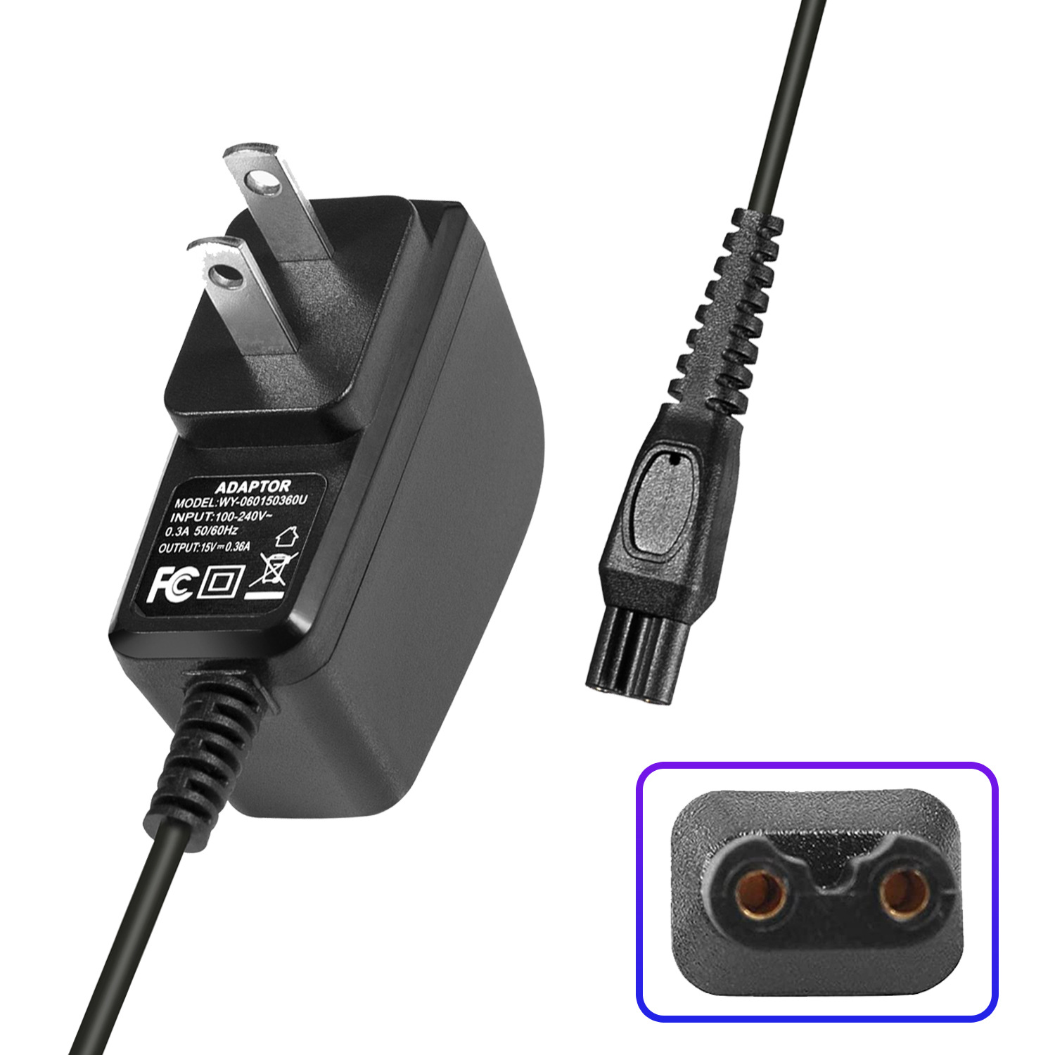 电动剃须刀充电器15V360mA适用于飞利浦HQ8505剃须刀电源
