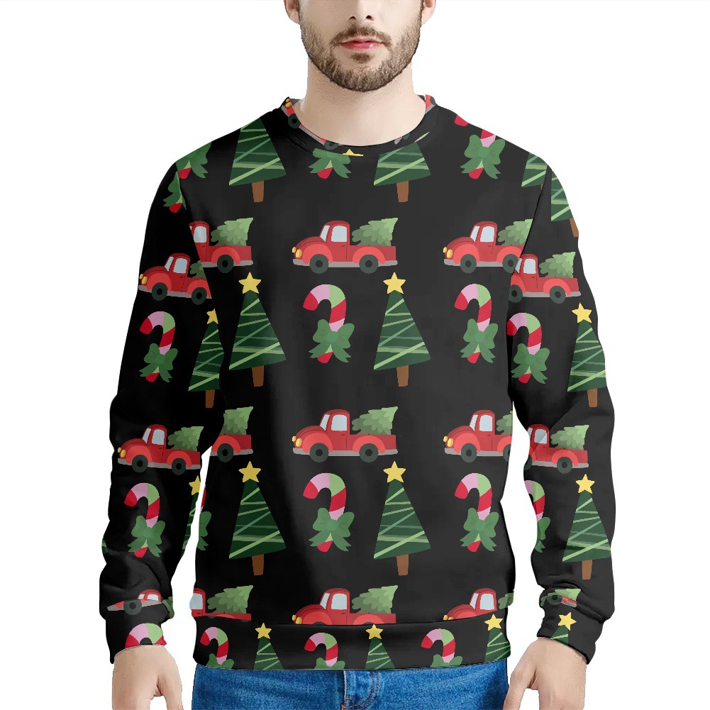 Męska odzież, bluza z nadrukiem w stylu świątecznym_voghion.com