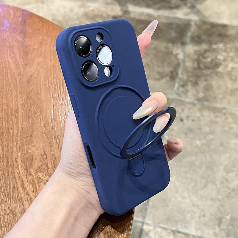 适用iPhone17Promax手机壳液态硅胶一体磁吸支架苹果15防摔保护套|undefined
