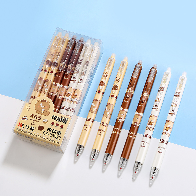 Haoli empuje de recarga borrable 0,5 M cristal azul Mo fácil de limpiar caliente borrable estudiante Mo le pluma de gel pluma a base de agua