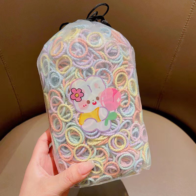 600 piezas de la banda de goma elástica para niños no lastiman el cabello del bebé lazo del pelo del pulgar banda de pelo niña cuerda de pelo