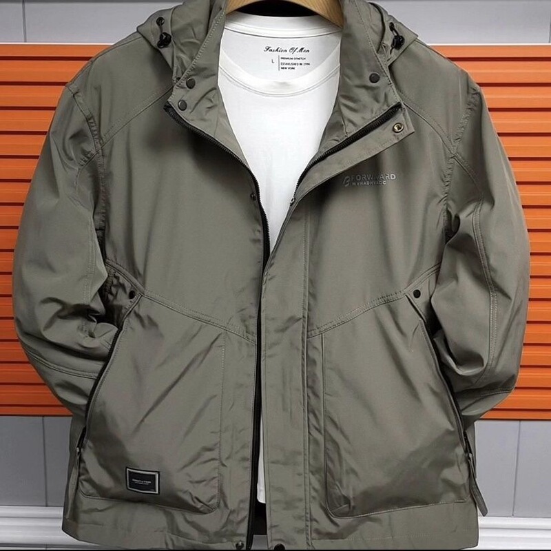 High-End Spring and Autumn Jacket with Detachable Hood, Same Style as on Kuaishou and Douyin, Fashionable Men's Outdoor Jacket High-End Spring and Autumn Jacket with Detachable Hood, Same Style as on Kuaishou and Douyin, Fashionable Men's Outdoor Jacket
