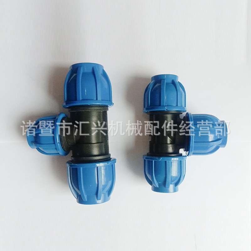 Venta al por mayor de fábrica tapa azul conector rápido igual diámetro reducción tee accesorios de tubería conector rápido tee