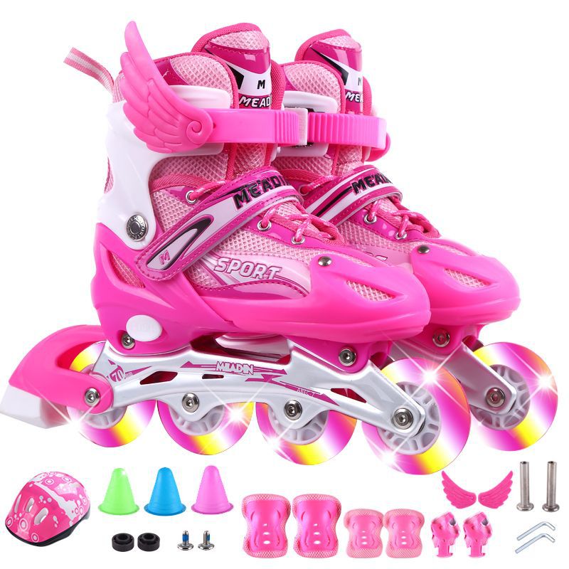 the skating shoes children full set Size Adjustable 3-5-7-9-12 Child Skating Manufactor Direct selling