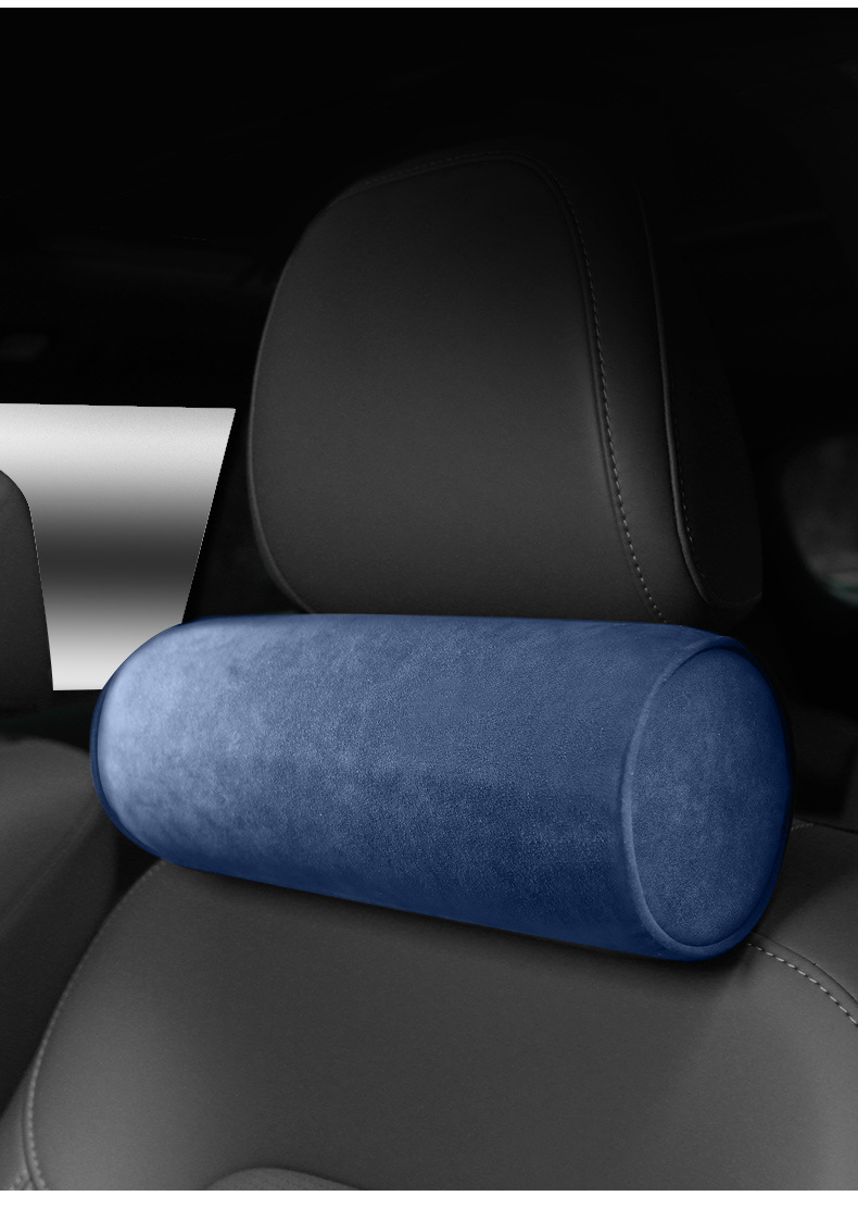 Italian Alcantara Suede Leather Seat Headrest Car Neck Pillow Memory Foam Cervical Spine Support Cushion