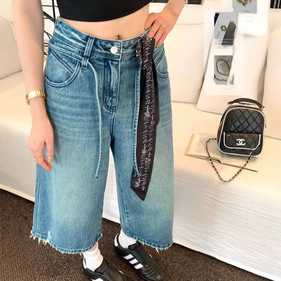 【垮垮少女】七分牛仔裤宽松阔腿直筒中裤