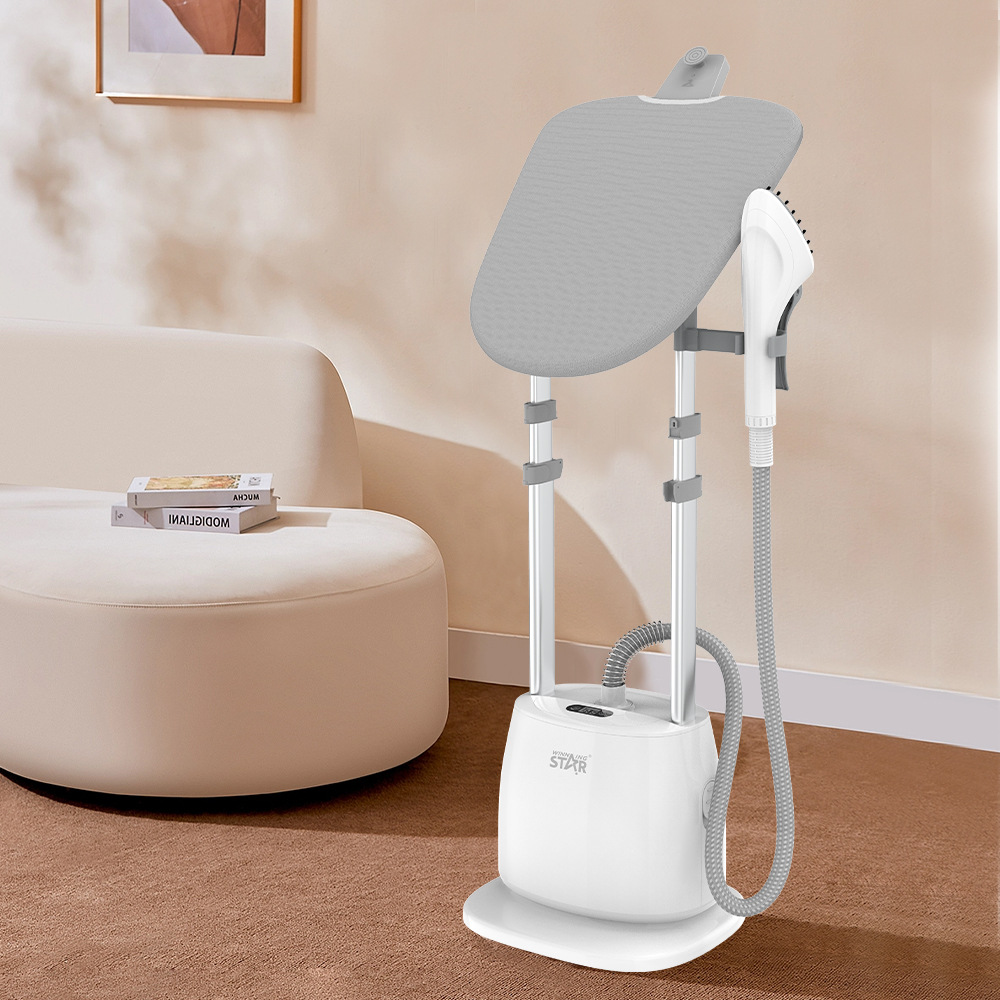 Estrella ganadora transfronteriza estándar británico estándar europeo hogar planchar ropa doble varilla vertical de vapor hierro colgando máquina de planchar image 4