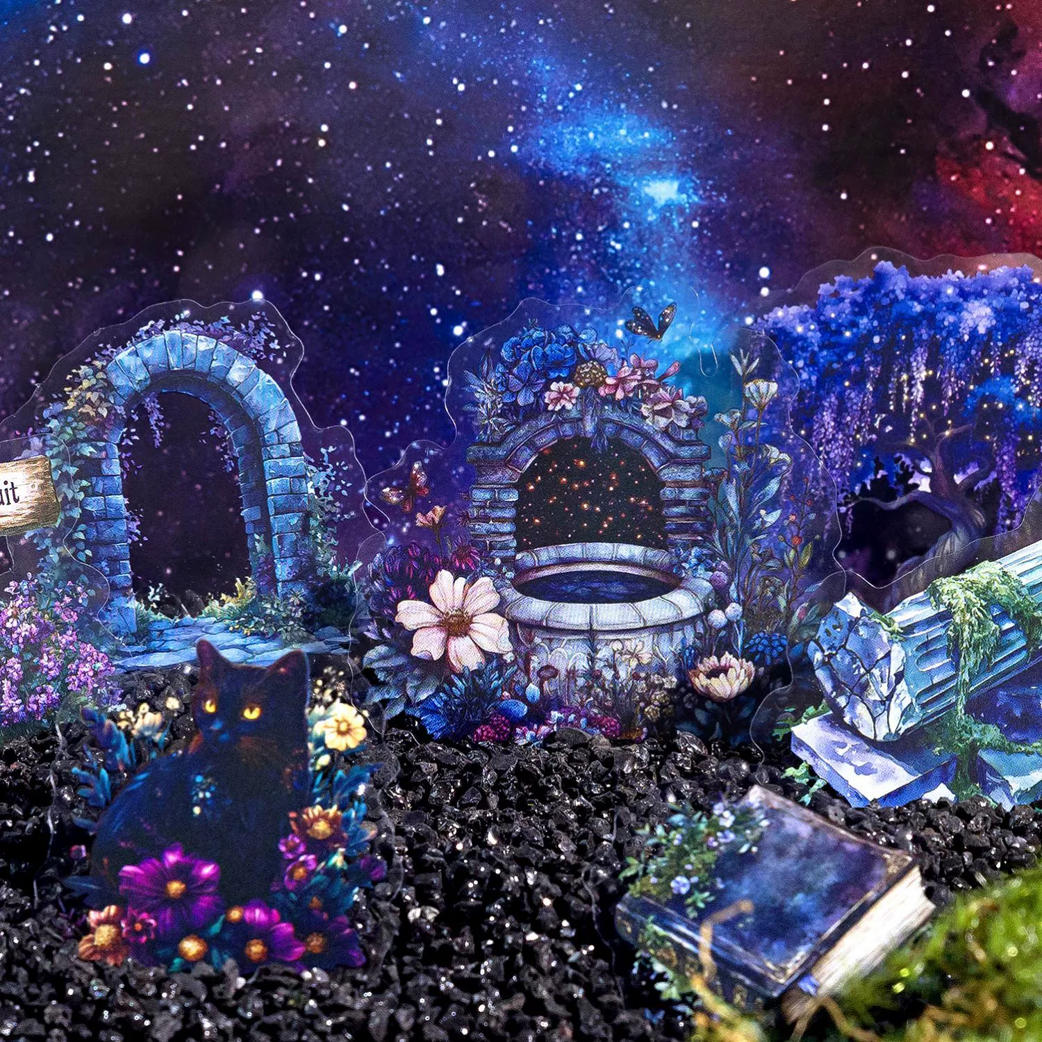 Сахарная поэзия ПЭТ стикер пакет лесной фантазии серии ретро материал ручной счет diy ландшафтное оформление коллаж