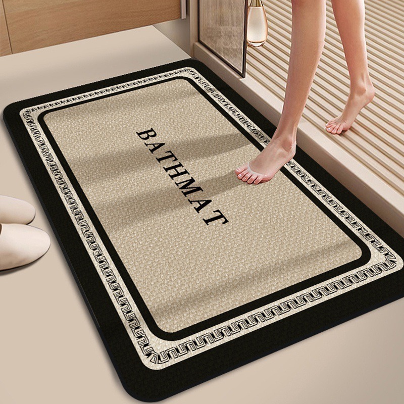 ラベルを貼り付けることができ、モダンでシンプルでハイエンドの珪藻泥フロアマット、家庭用玄関の汚れ防止滑り止めドアマット、浴室の吸収性マット|undefined