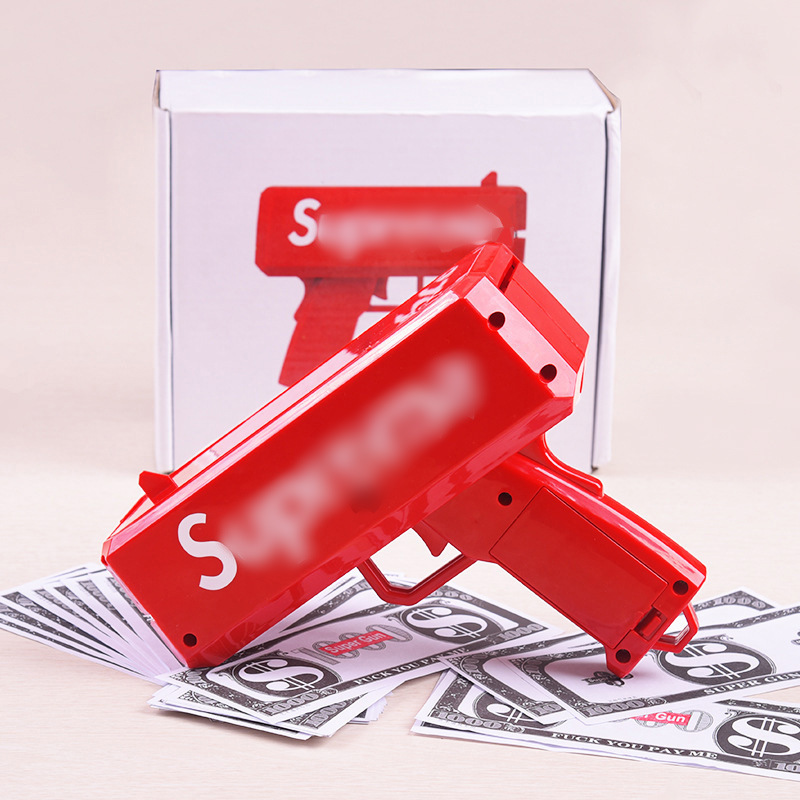 Marriage and wedding game props spray money gun cash machine spray US dollars spit bills scatter money block door red envelope gun 