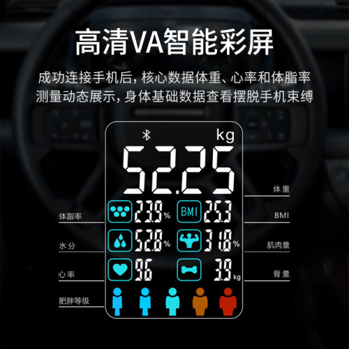 Smart VA Color Screen Human Heart Rate Scale Electronic Baby Home Special Body Fat Scale Health Precise Height