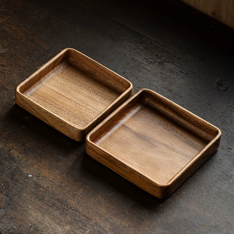 观岚 Виндз Walnut простая квадратная чайная поднос ретро цельная древесина чайный поднос чайный набор хранение поднос для чая