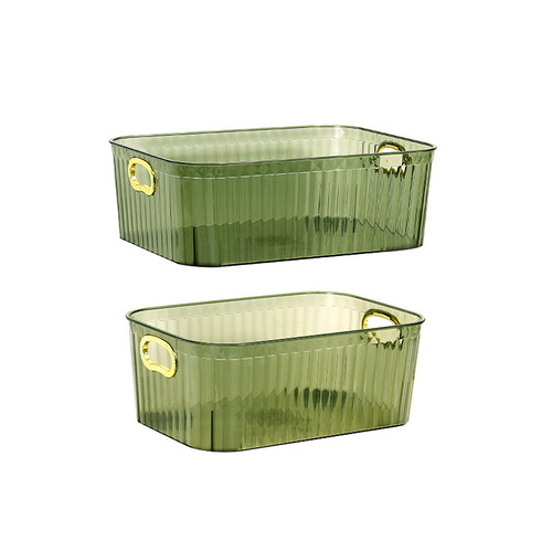 High-quality PET storage basket, transparent desktop, lightweight luxury cosmetic storage box, miscellaneous charger organizer