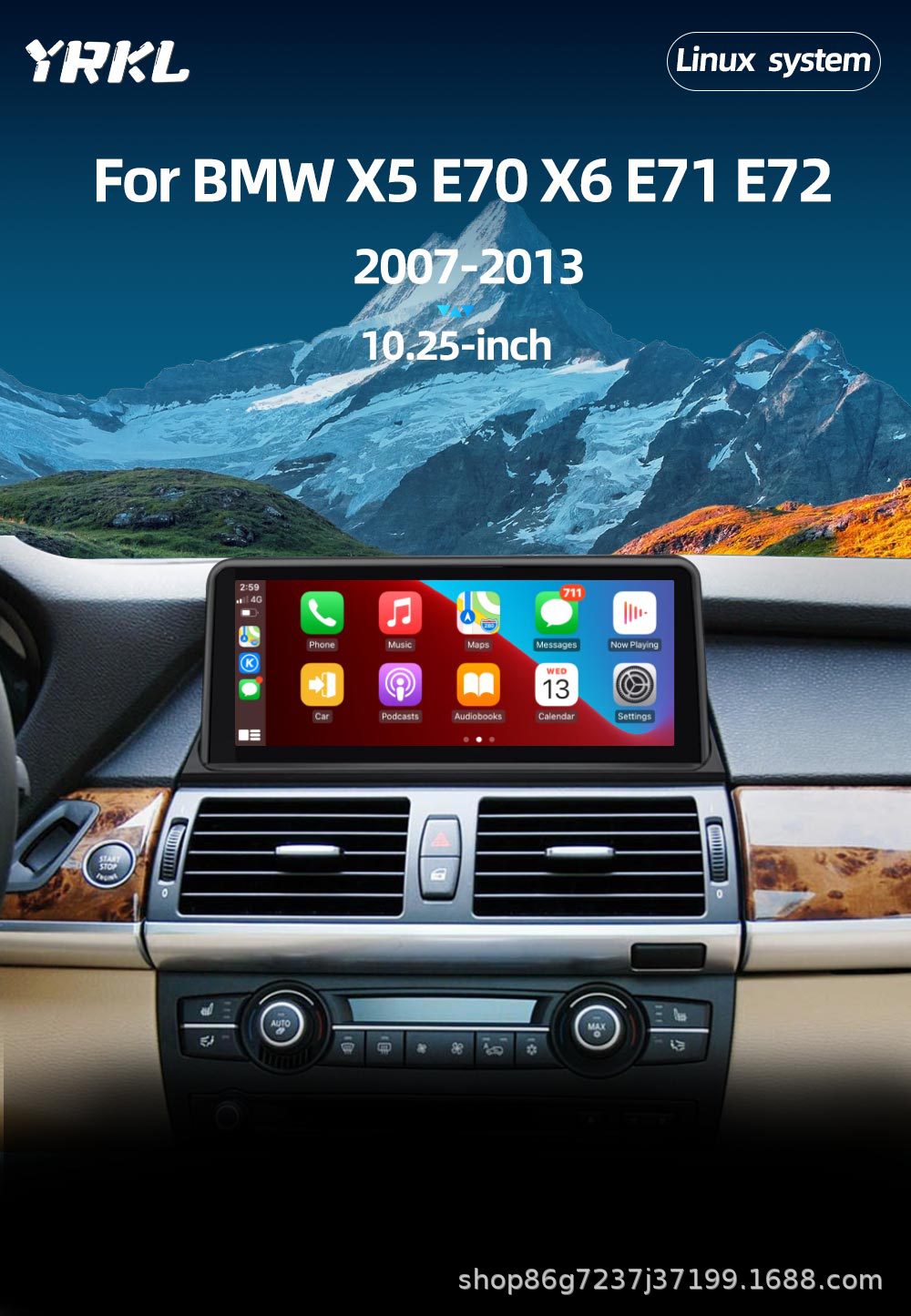 Suitable for Bmw X5 E70 10.25inch Central Control Car Navigation Player Bluetooth Reversing Image All-In-One Machine