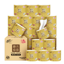 清风4层180g卷筒卫生纸27卷箱装原木金装加厚家用商场厕所卷纸