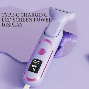 Digital Display TYPE-C Multifunctional Women's Shaving Hair Removal Instrument Underarm Electric Shaving Instrument Private Eyebrow Knife Cross Border