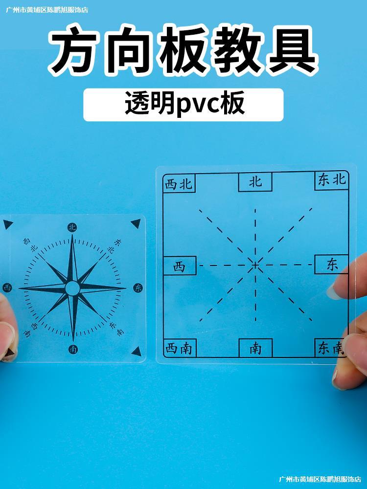 方向板教具学具位置与方向二三年级透明东南西北方向坐标表教师用