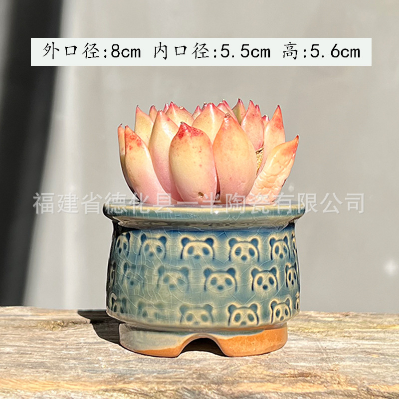 新型ネット赤印鑑多肉植木鉢陶磁器氷裂猫爪シンプル小清新デスクトップ制御型盆通気かわいい|undefined