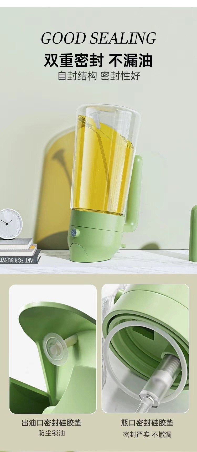 Sprühflasche mit Ausgießer 2-in-1 500 ml Ölkanne Ölsprayer Glas Haushalts-Küchen-Airfryer Ölsprühflasche Großhandel