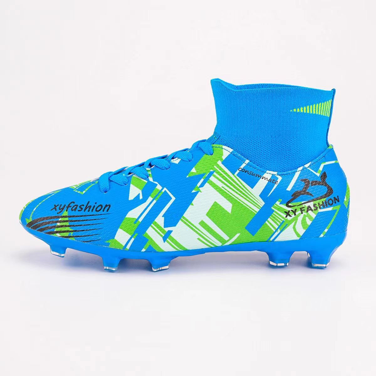 Binbinniao fábrica directa transfronteriza zapatos de Fútbol de los hombres de uñas largas de alta superior transpirable zapatos de entrenamiento deportivo de los hombres de Fútbol