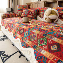 高级感民族风沙发垫四季通用2025新款固定防滑直排真皮沙发坐垫子