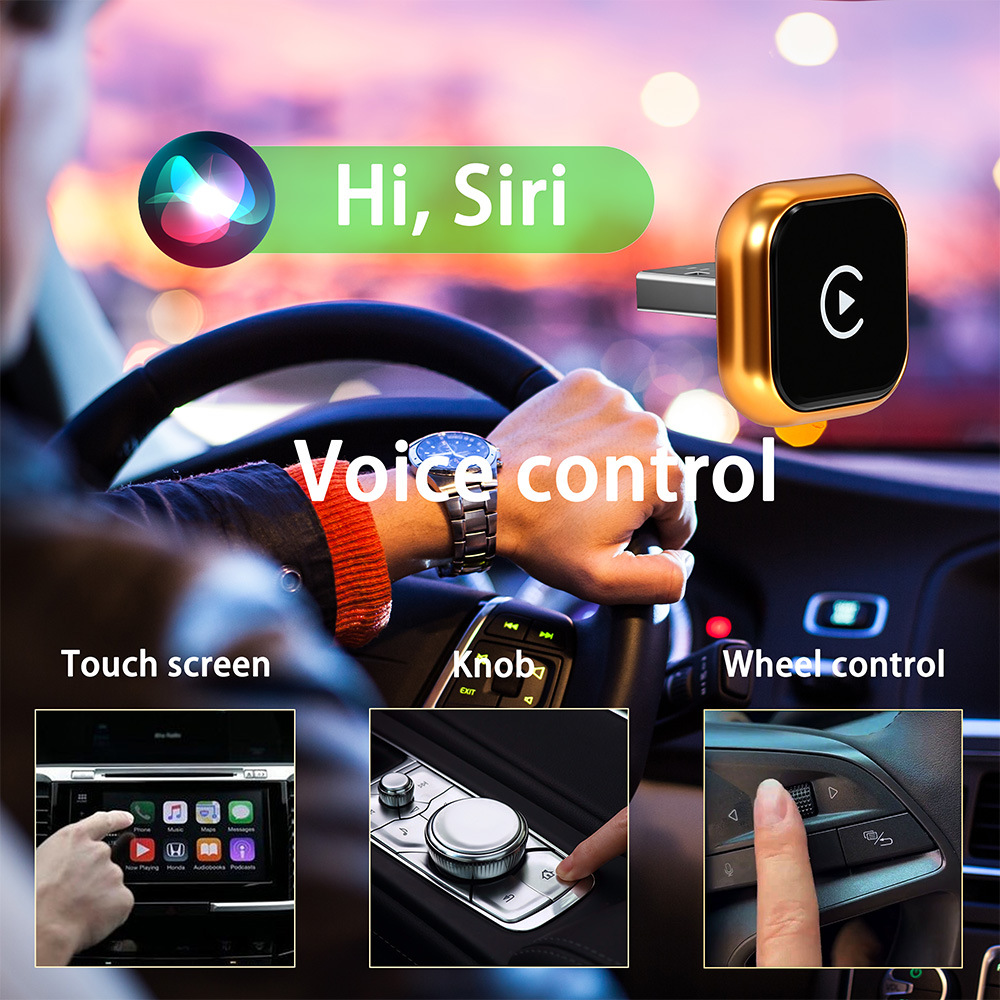 Cross-Border Tk Hot-Selling Orange Carplay Box Wired to Wireless Carplay Android Auto Car-Machine Connectivity Box