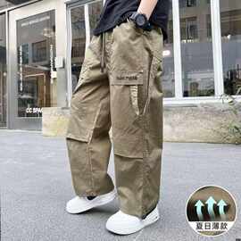 男童裤子春秋款批发新款儿童直筒休闲裤薄款大童秋季工装裤痞帅潮
